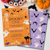 Uno espeluznante cumpleaños de Halloween naranja