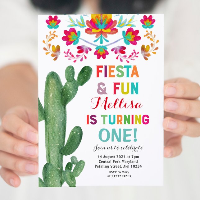Invitación Uno Fiesta Primer Fiesta Cactus de Cumpleaños (Subido por el creador)