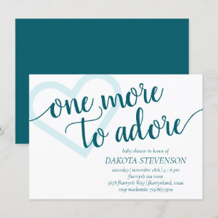 Invitación Uno más a adorar   Aqua Verde azulada Heart Baby S