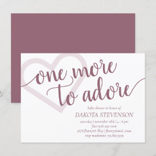 Invitación Uno más a adorar Dusty Mauve Pink Baby Shower