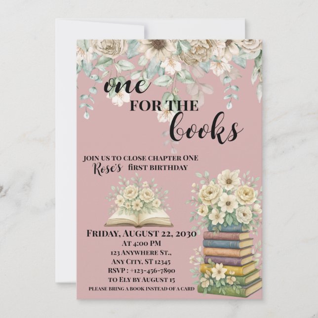 Invitación Uno para los libros (Anverso)