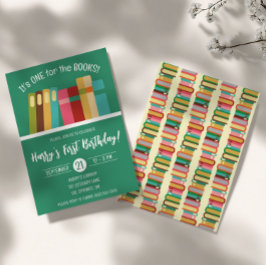 Invitación ¡Uno para los Libros! Primera fiesta de cumpleaños