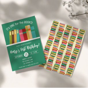 Invitación ¡Uno para los Libros! Primera fiesta de cumpleaños