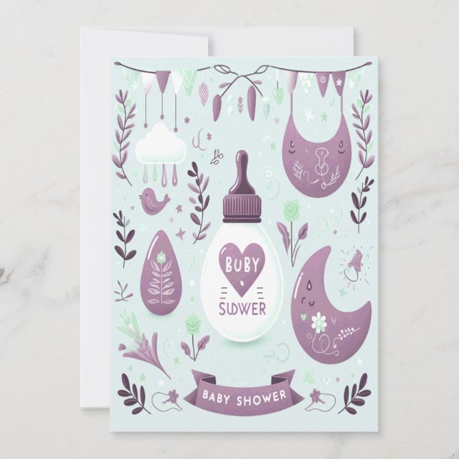 Invitación uno pequeño está en camino (Anverso)