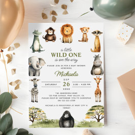 Invitación Uno salvaje en camino a los animales pequeños en B