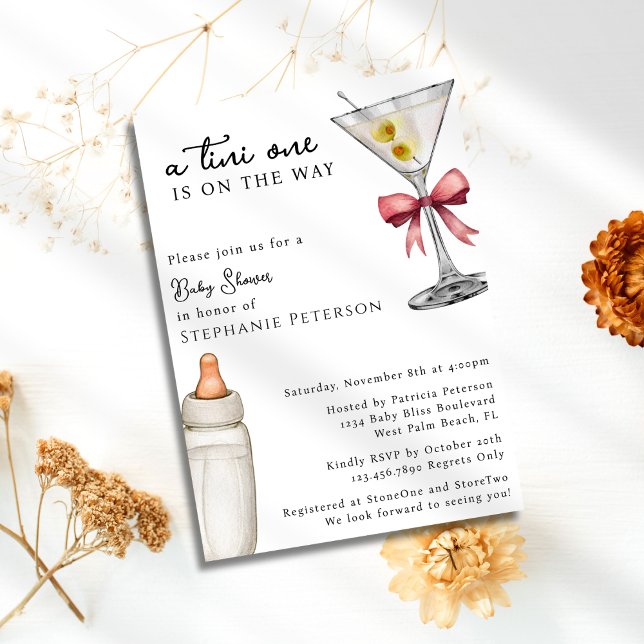 Invitación Uno Tini En Camino De La Baby Shower De Martini Ro (Subido por el creador)