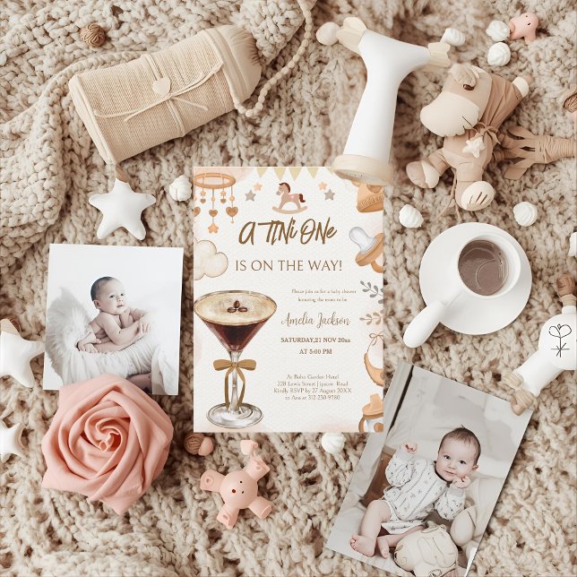Invitación Uno Tini En La Vía Espresso Martini Baby Shower (Subido por el creador)