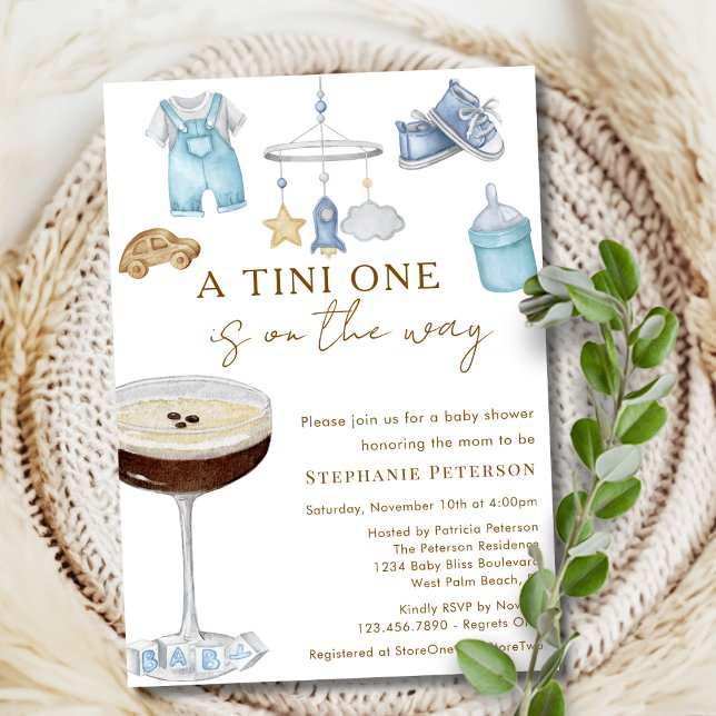 Invitación Uno Tini En La Vía Espresso Martini Baby Shower (Subido por el creador)