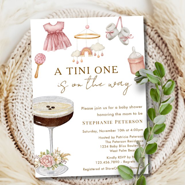 Invitación Uno Tini En La Vía Espresso Martini Baby Shower (Subido por el creador)