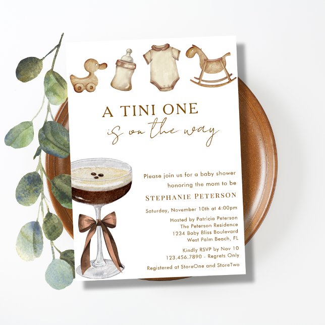 Invitación Uno Tini En La Vía Espresso Martini Baby Shower (Subido por el creador)
