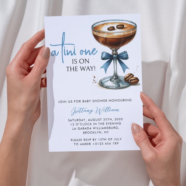 Invitación Uno Tini está en camino de Martini Boy Baby Shower (Subido por el creador)