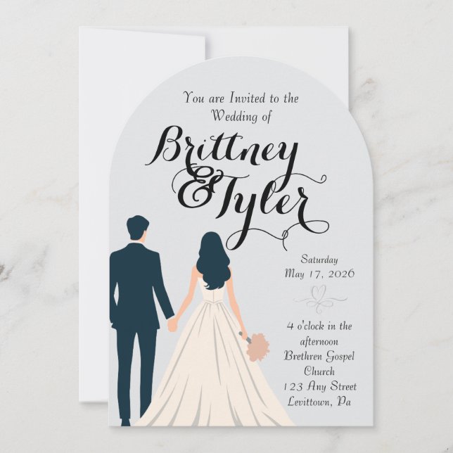 Invitación Until Forever-Brittney Wedding Invitation (Anverso)