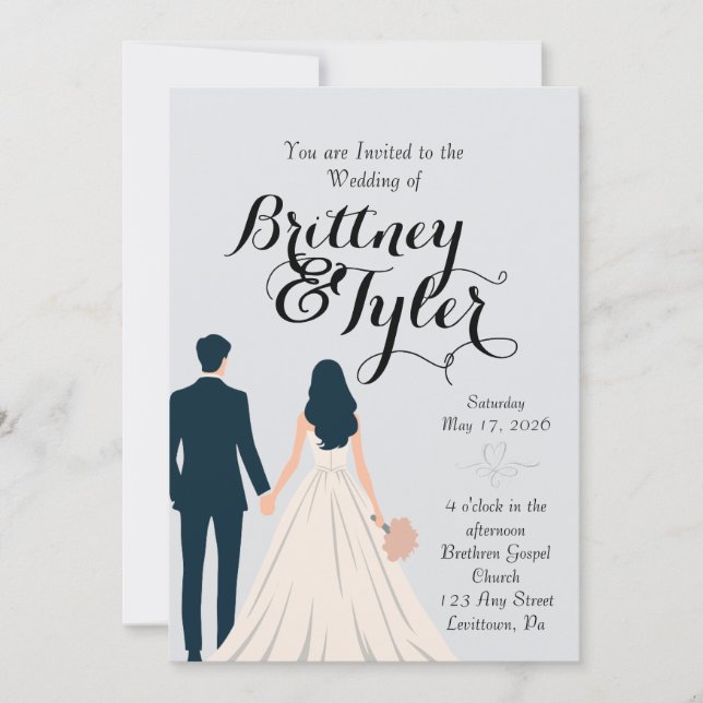 Invitación Until Forever-Brittney Wedding Invitation (Anverso)