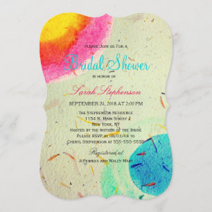 Invitación Untos pintados acuarela artística colorida