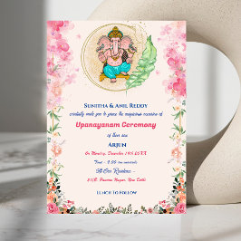Invitación Upanayanam alias hilo sagrado hindú Janeu Floral