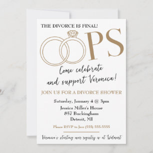 Invitación ¡UPS! Fiesta de Despedida de Divorcio
