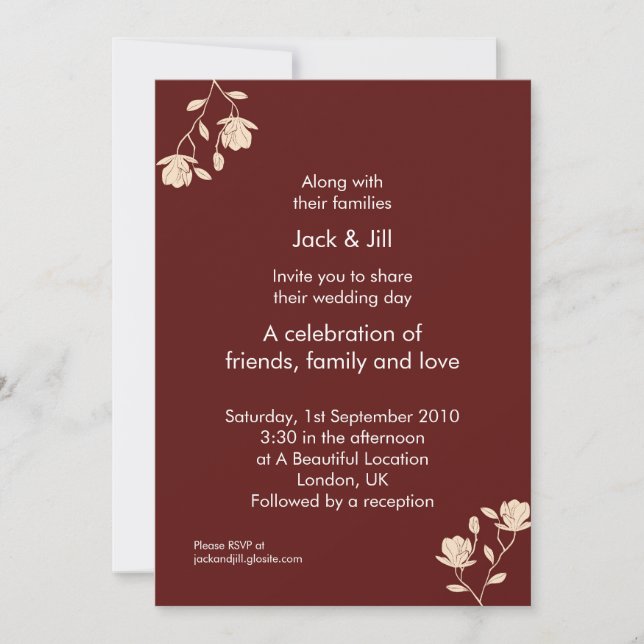 Invitación Upsey Dasey (óxido) 5x7 (Anverso)