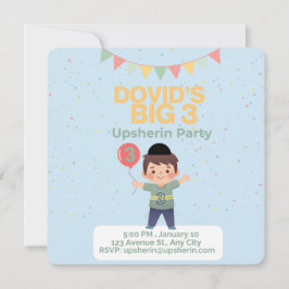 Invitación Upsherin personalizada-tonos de la Tier