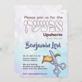 Invitación Upsherin primer corte de pelo, tercer cumpleaños d