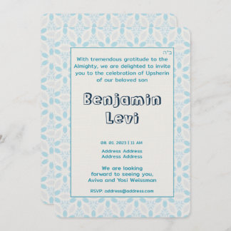 Invitación Upsherin primer corte de pelo, tercer cumpleaños d