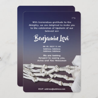 Invitación Upsherin primer corte de pelo, tercer cumpleaños d