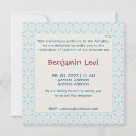 Invitación Upsherin primer corte de pelo, tercer cumpleaños d