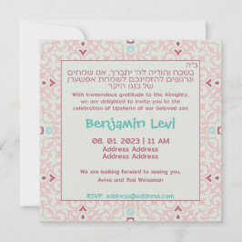 Invitación Upsherin primer corte de pelo, tercer cumpleaños d