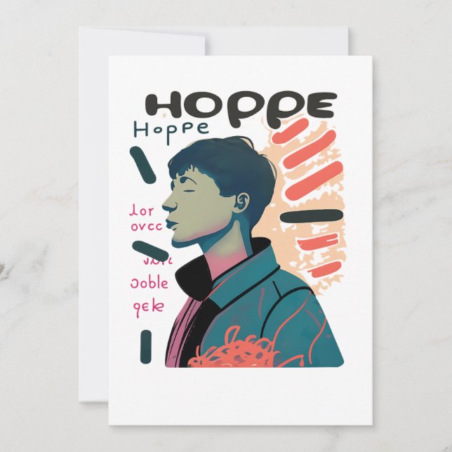 Invitación Urban Hope - Ilustración de retrato abstracto (Anverso)