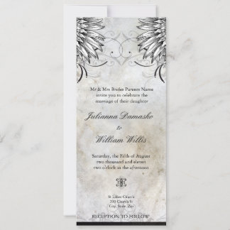 Invitación urbana coa alas suposición de la boda