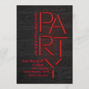 Invitación urbana de ladrillo de fiesta con brillo