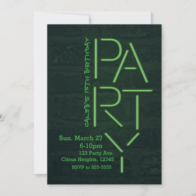 Invitación urbana de ladrillo de fiesta de brillo  (Anverso)