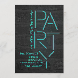 Invitación urbana de pared de ladrillo de fiesta a
