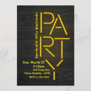 Invitación urbana de pared de ladrillo de fiesta d