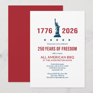 Invitación USA 250 Celebración Clásica de BBQ Todo American