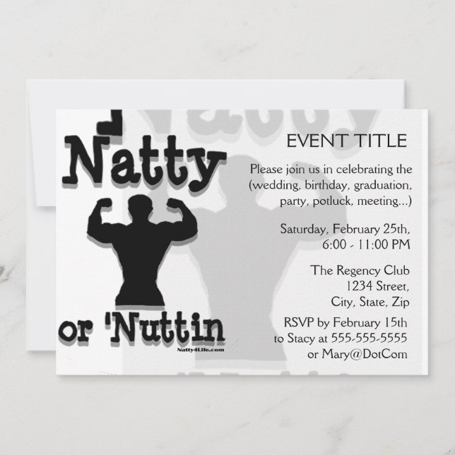 Invitación Uso del logotipo Natty o Nuttin (Anverso)