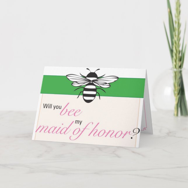 Invitación ¿Usted abeja mi criada del honor? (Anverso)