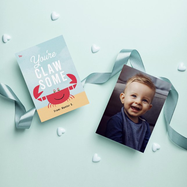 Invitación Usted es Claw-some Crab Beach Classroom Valentine (Subido por el creador)