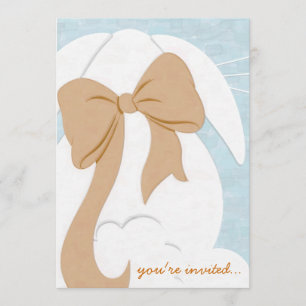 Invitación Usted es conejito blanco invitado con Brown que el