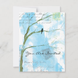 Invitación Usted es pájaro invitado en collage del extracto