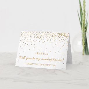 Invitación Usted será mi criada del confeti del oro del