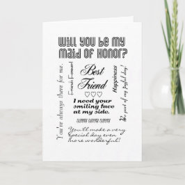 Invitación ¿Usted será mi criada del honor, mejor amigo?