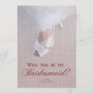 Invitación ¿Usted será mi dama de honor? ¡Bonito en rosa!