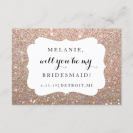 Invitación Usted será mi dama de honor - case el purpurina