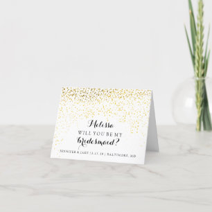 Invitación Usted será mi dama de honor - confeti fabuloso