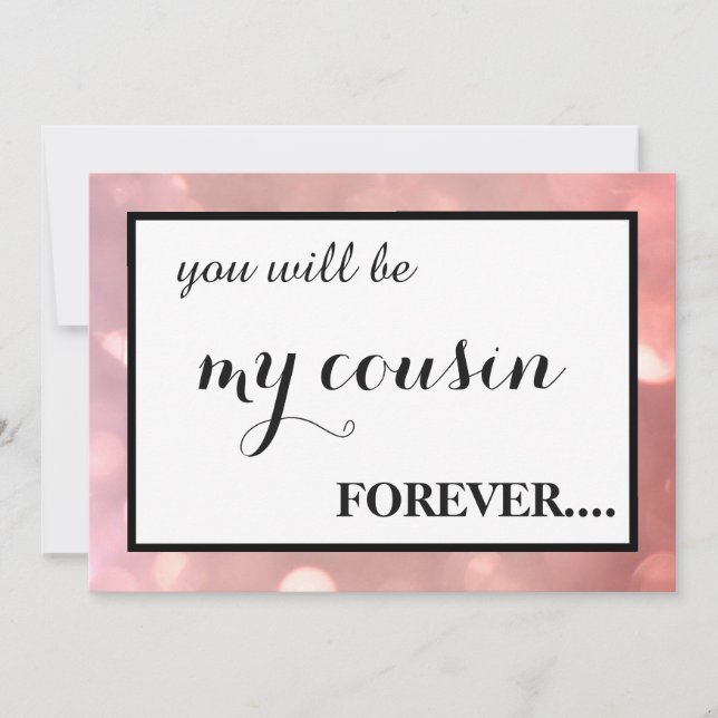 Invitación ¿Usted será mi dama de honor menor? (Anverso)