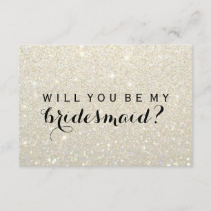 Invitación Usted será mi dama de honor - oro blanco fabuloso