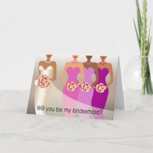 Invitación ¿Usted será mi dama de honor? Púrpura nupcial del