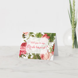 Invitación ¿Usted será mi dama de honor? Romance floral del