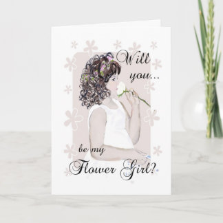 Invitación ¿Usted será mi florista? - Arte de la chica joven