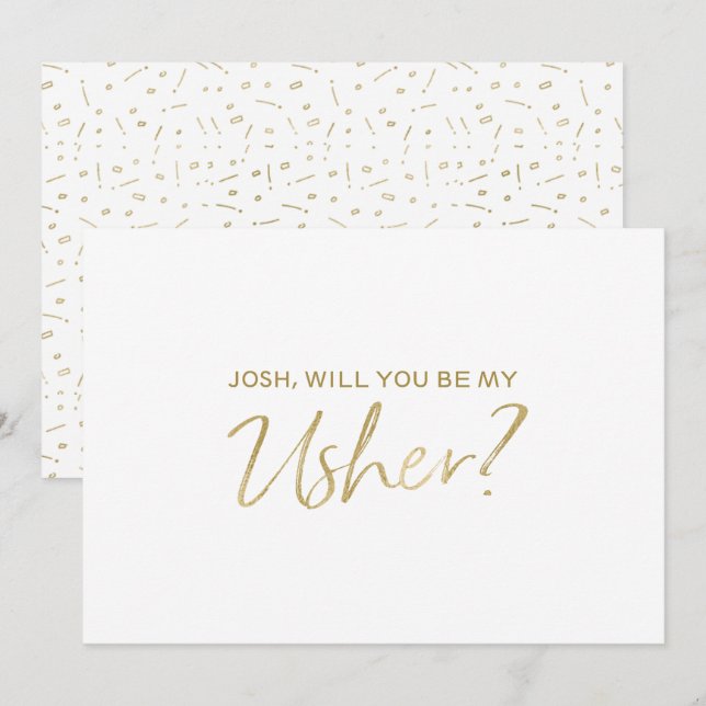 Invitación "Usted será mi mano del oro del ujier" el | puesta (Anverso / Reverso)